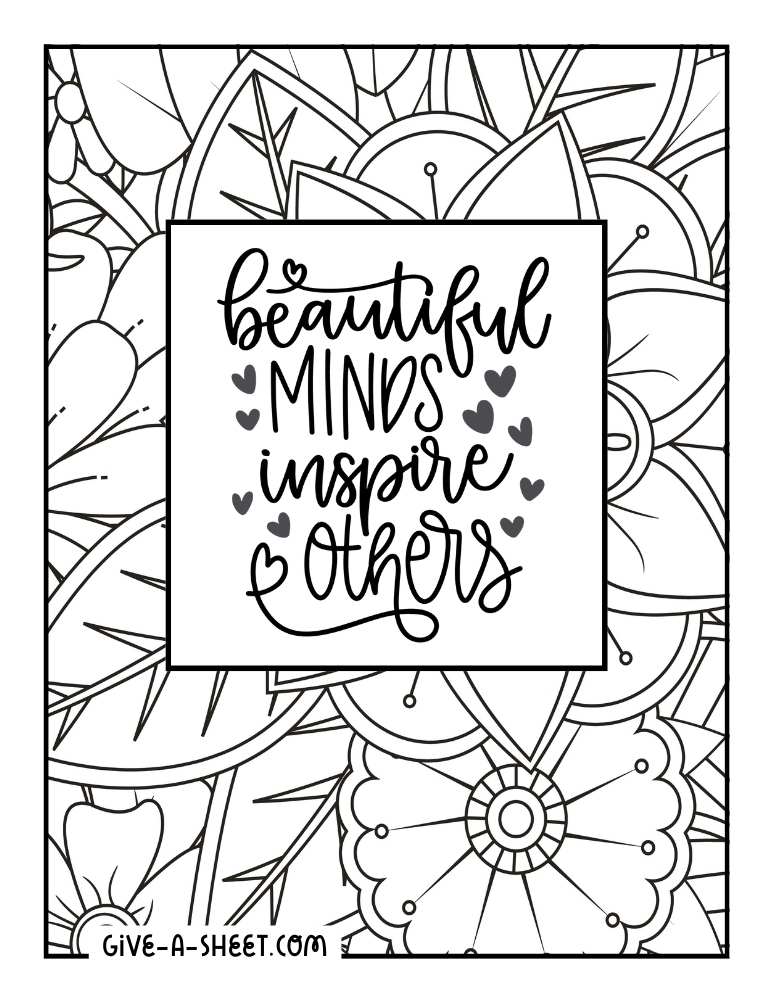 Good mindset coloring page.