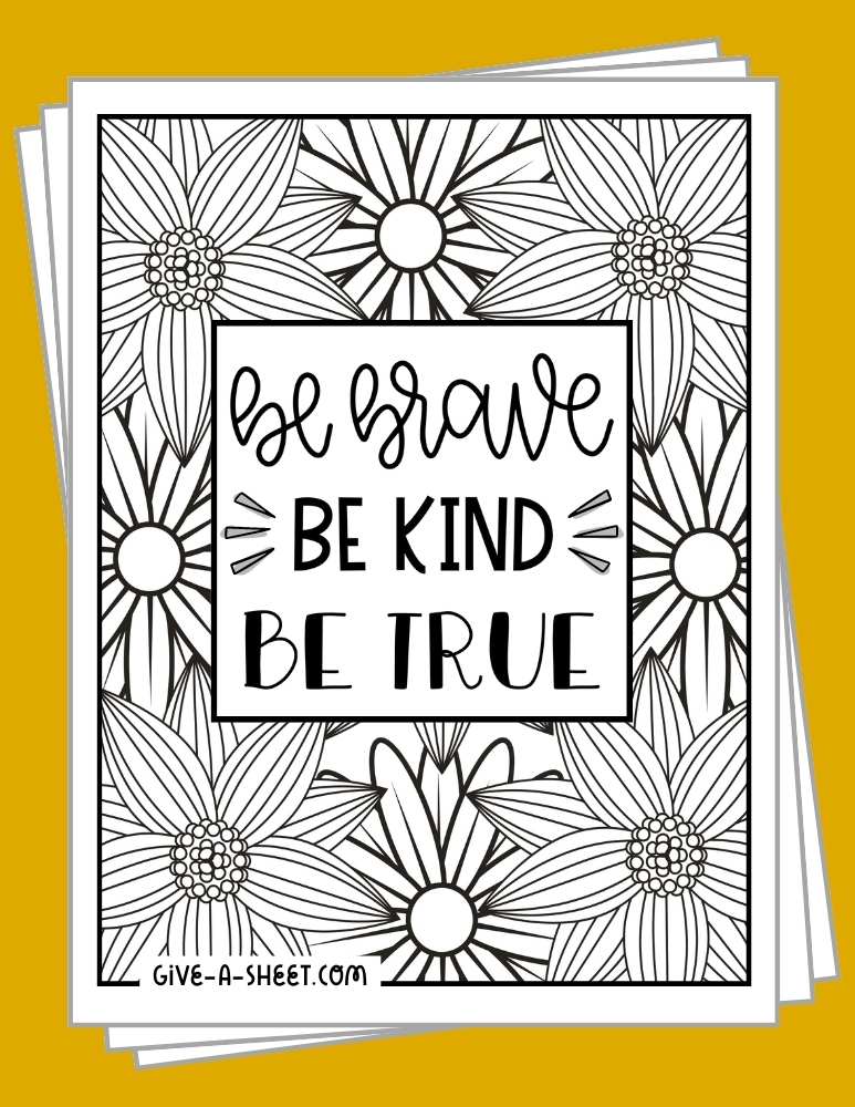 Printable positive quotes coloring pages.