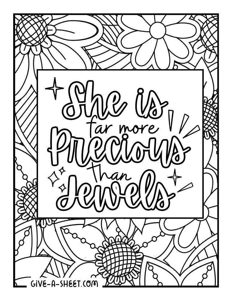 Free bible scripture coloring page for women.