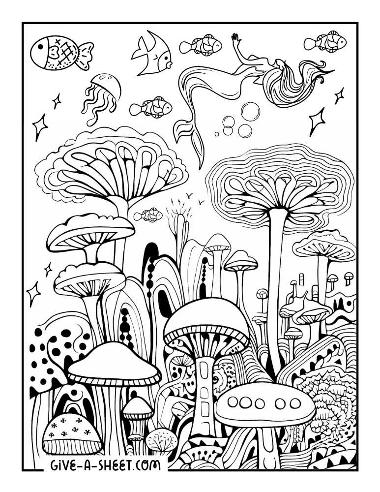 Dream like collage page to color in.
