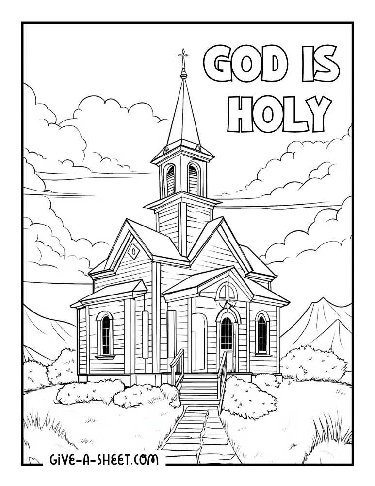 Holy church coloring page for adults.