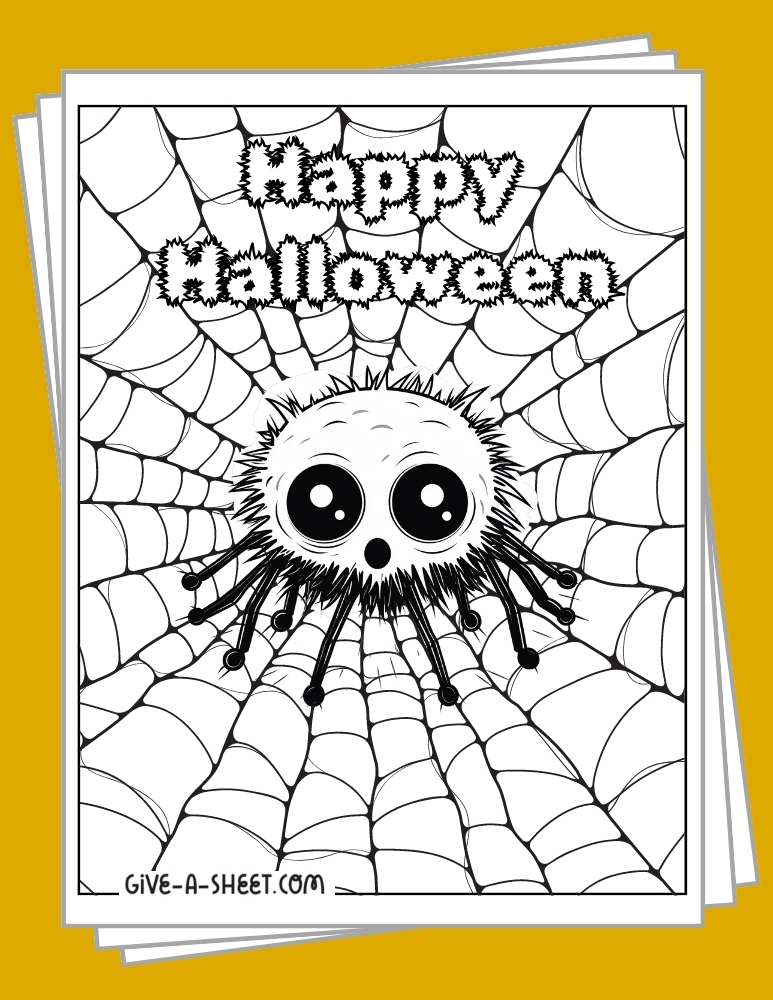 Printable halloween spider coloring pages free download.