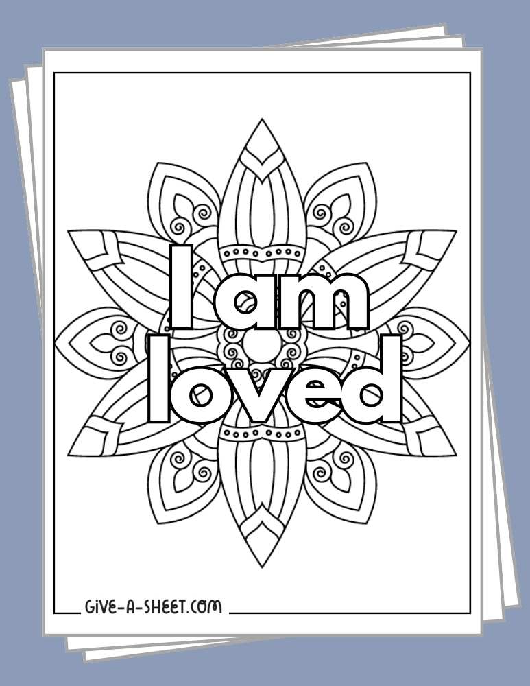 Printable positive affirmation coloring pages.