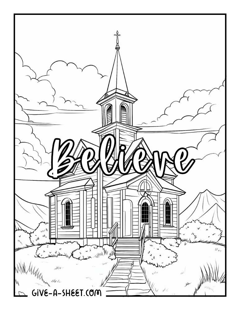 Praise and worship church coloring sheet.