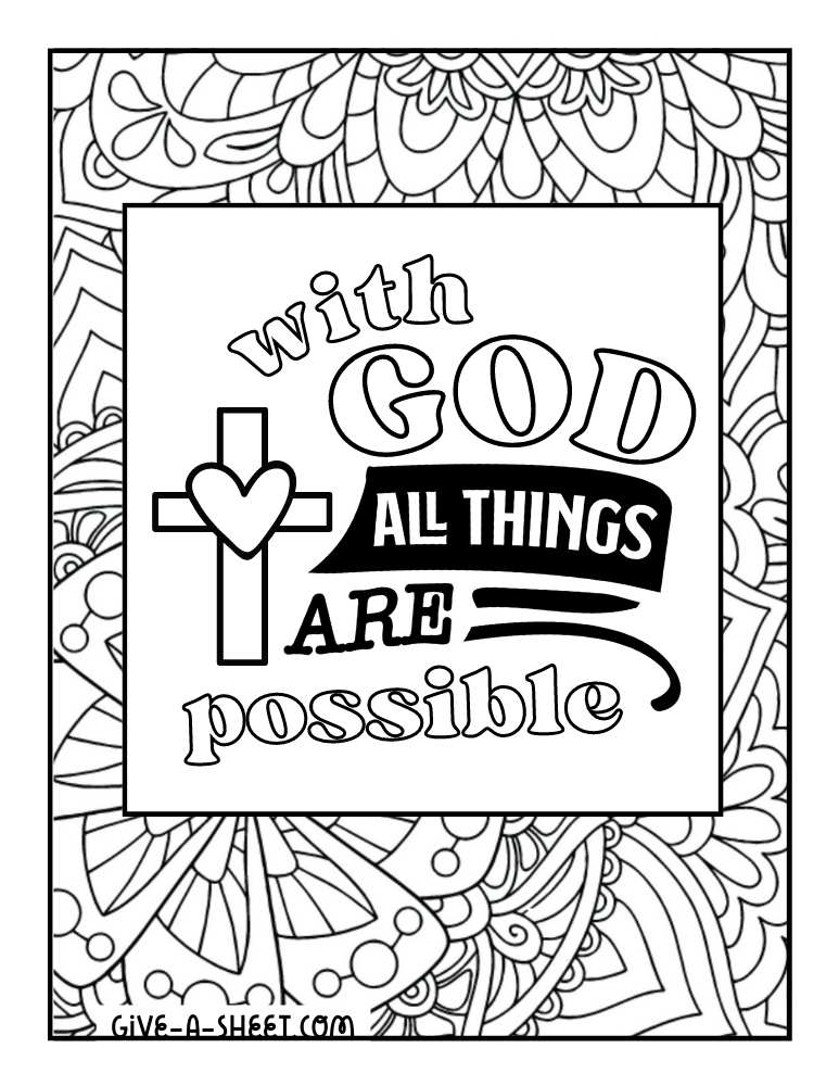 Detailed sacred manual coloring page for adults.