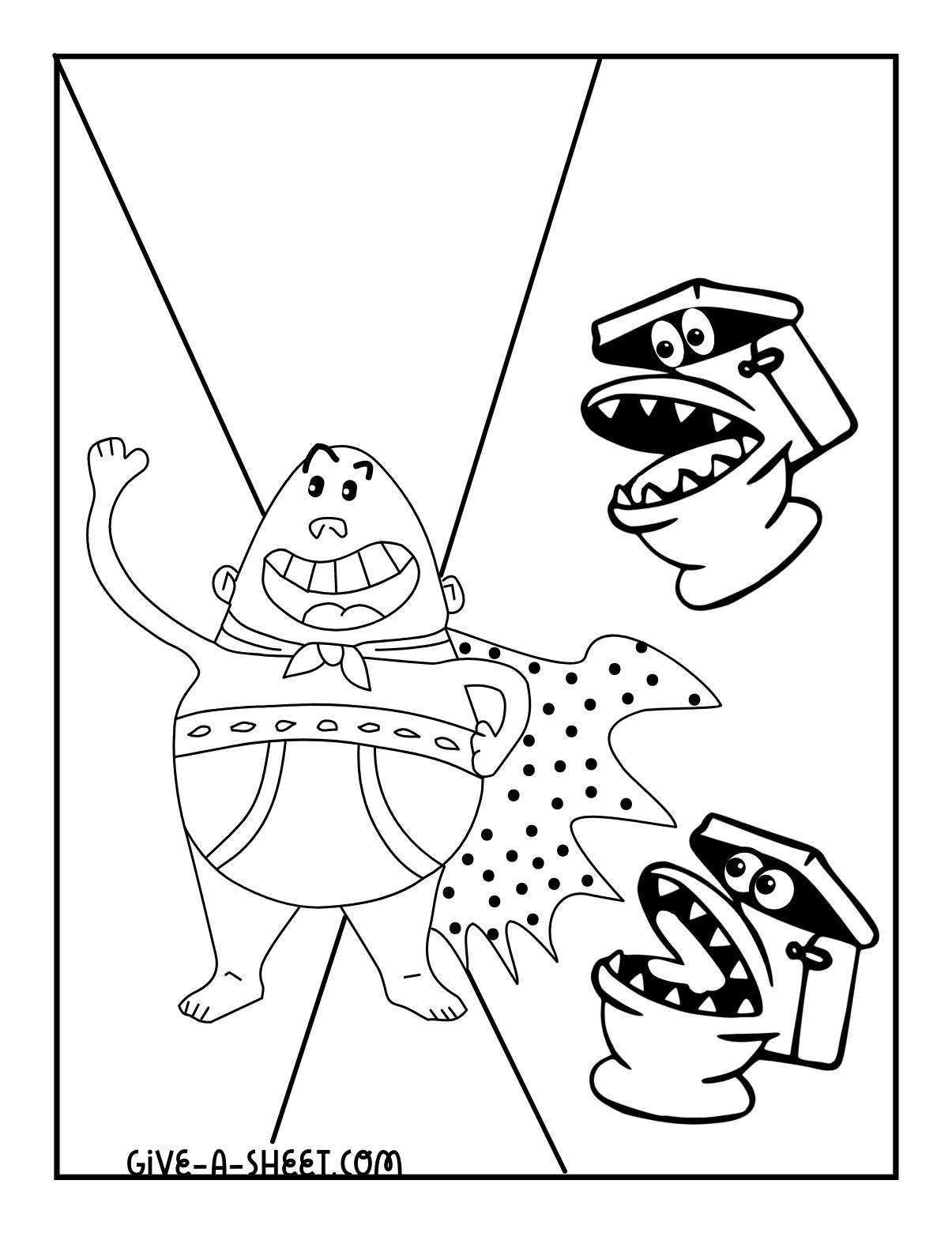 Captain underpants and toilet monster coloring pages.