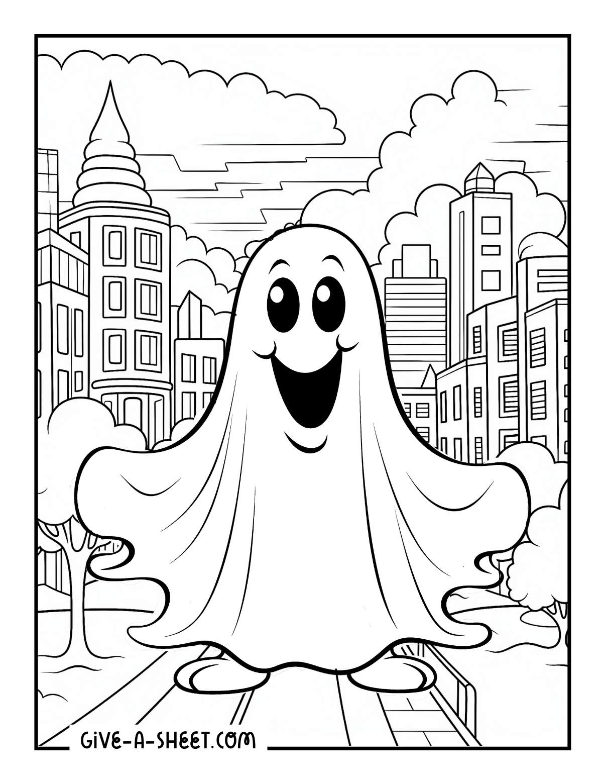 Little ghost coloring pages.