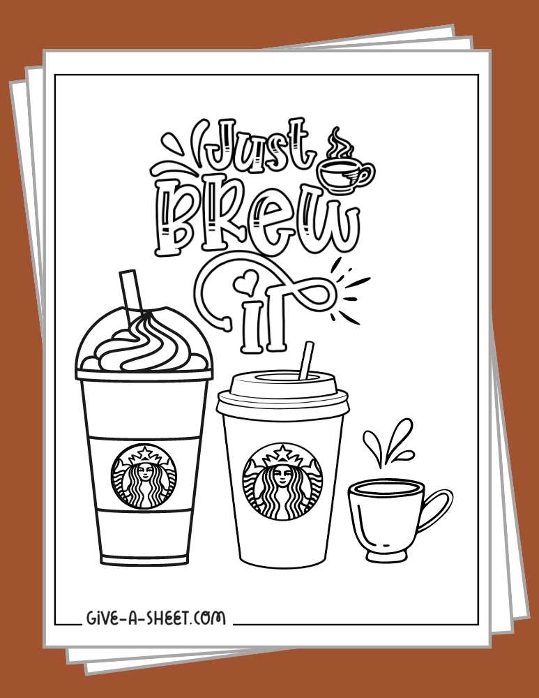 Free printable Starbucks coloring pages.