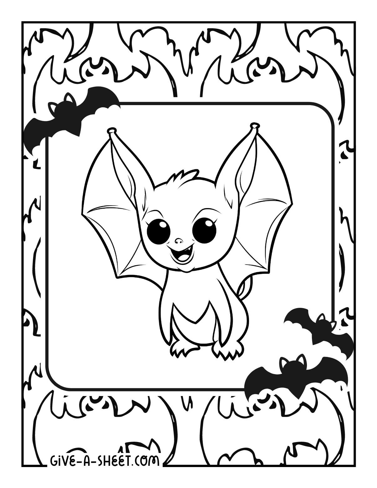 Cute bat great coloring pages.