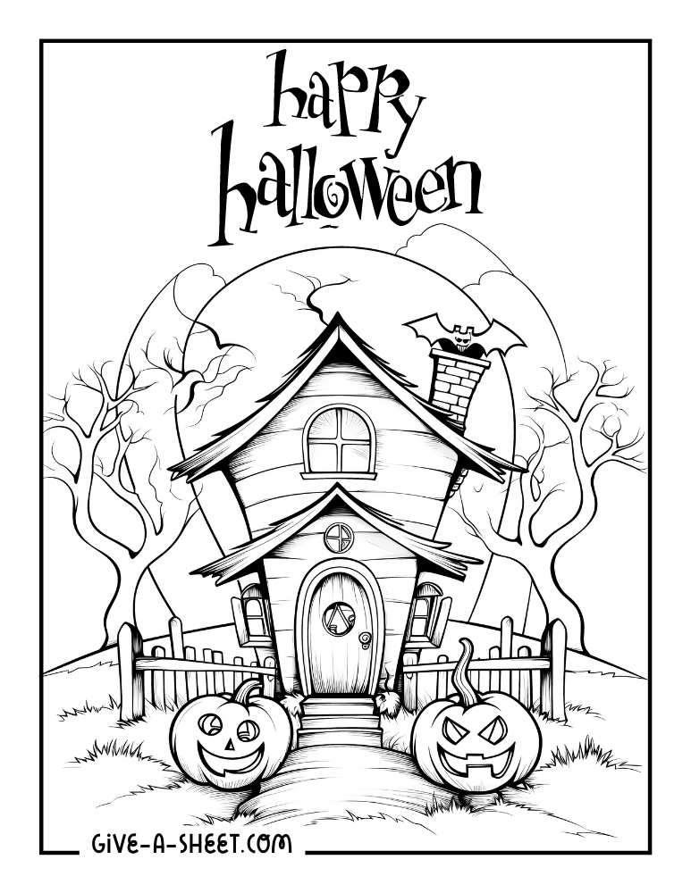 Halloween pumpkin coloring page.