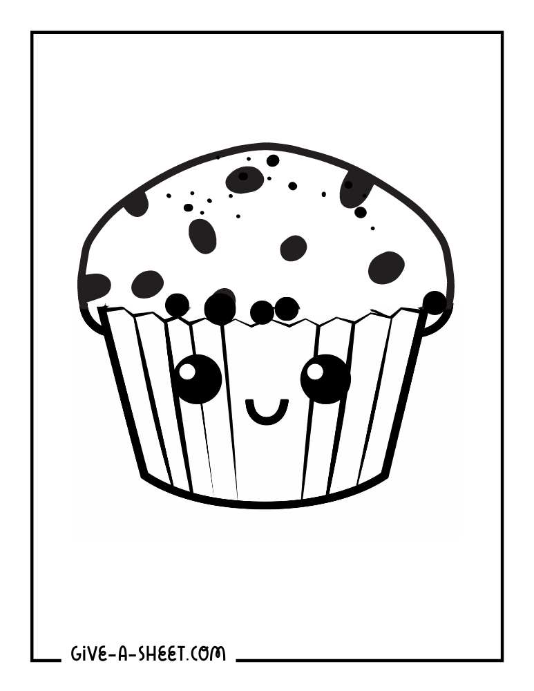 Blueberry muffin printable coloring pages.