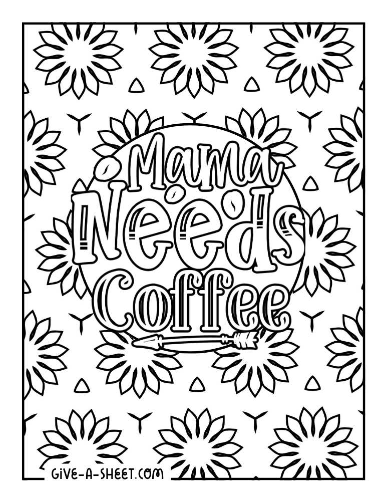 Starbucks fun coloring pages with floral background.