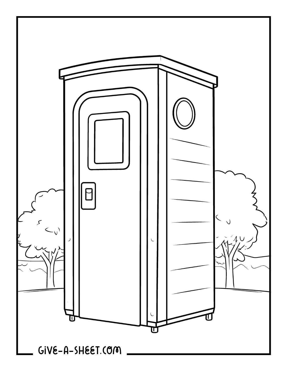 Outdoor toilet porta potty free coloring pages.