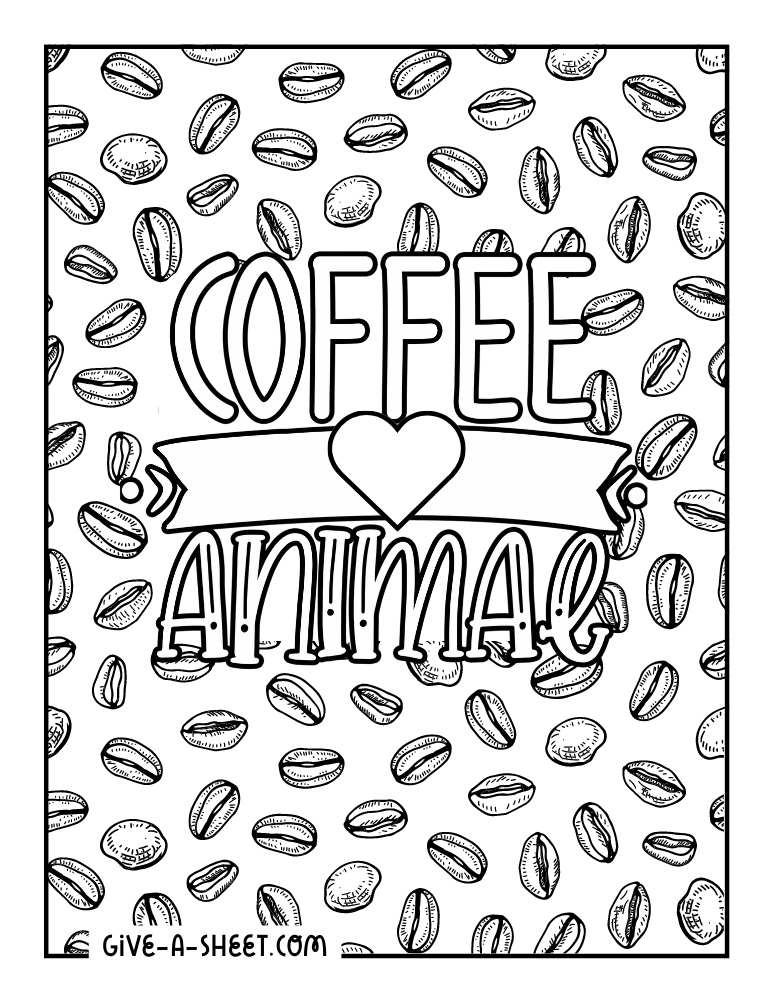Coffee beans background Starbucks coloring page.