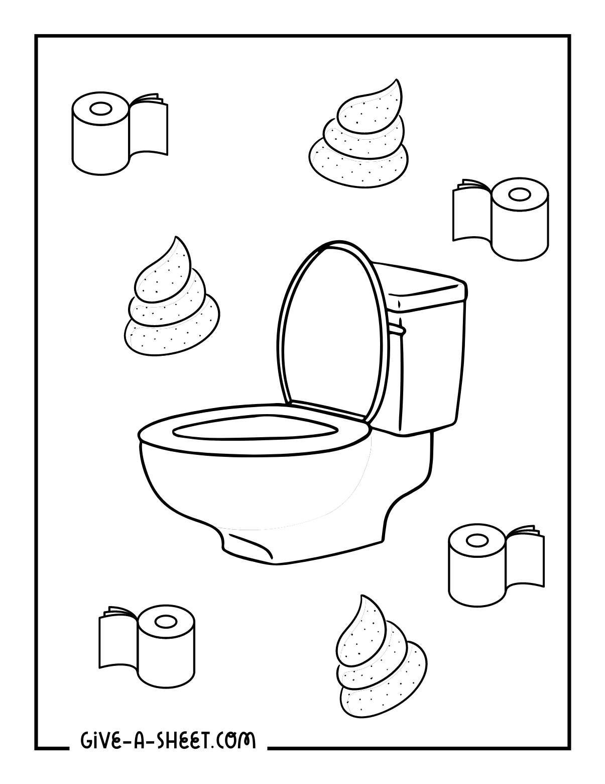 Potty training toilet coloring page for kids.