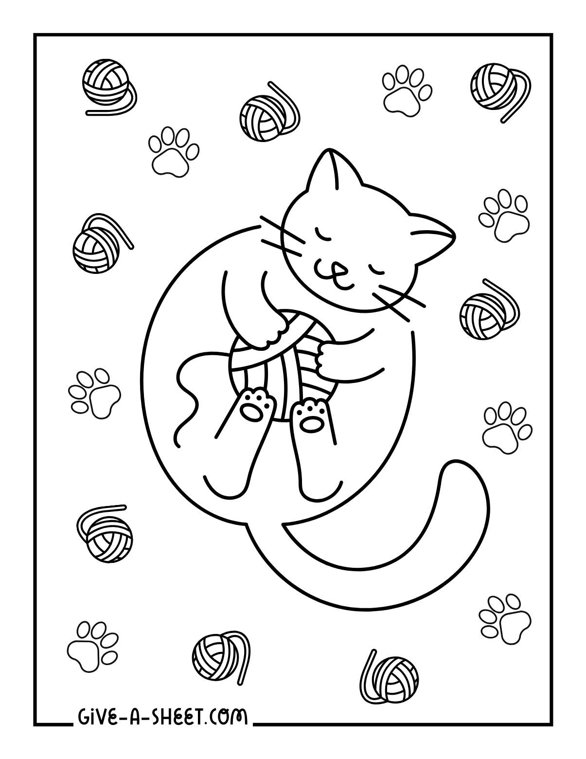 Amigurumi kittens coloring page for kids.