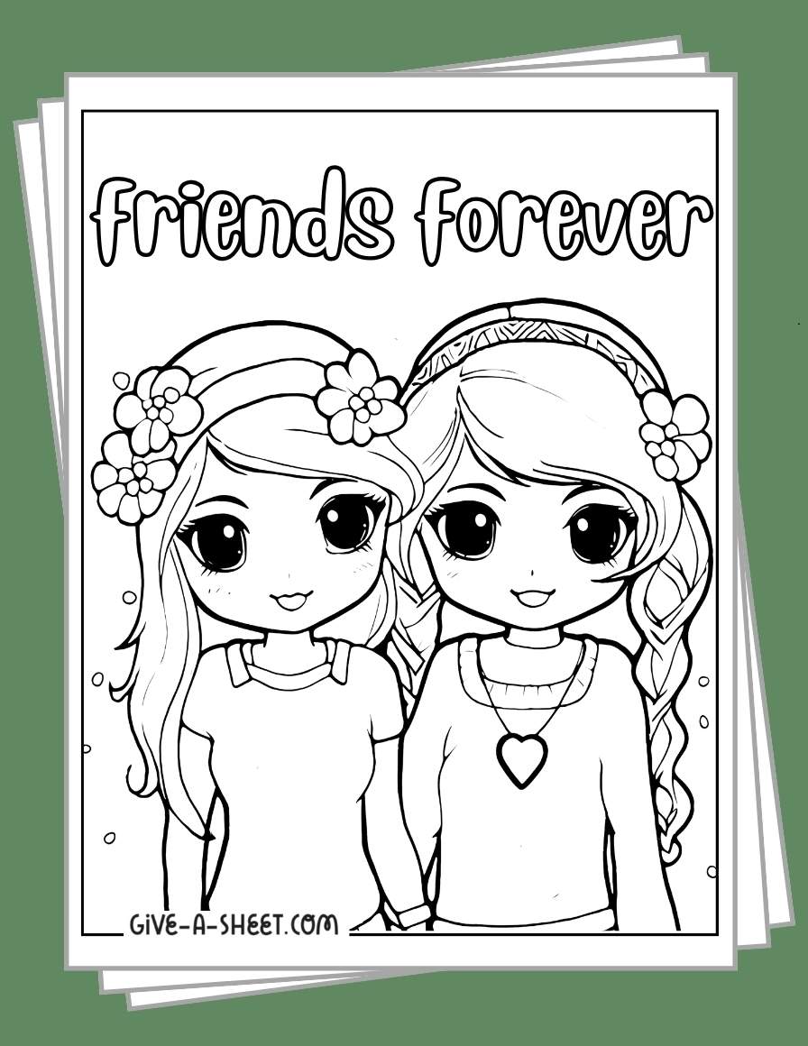 Printable bff coloring pages.
