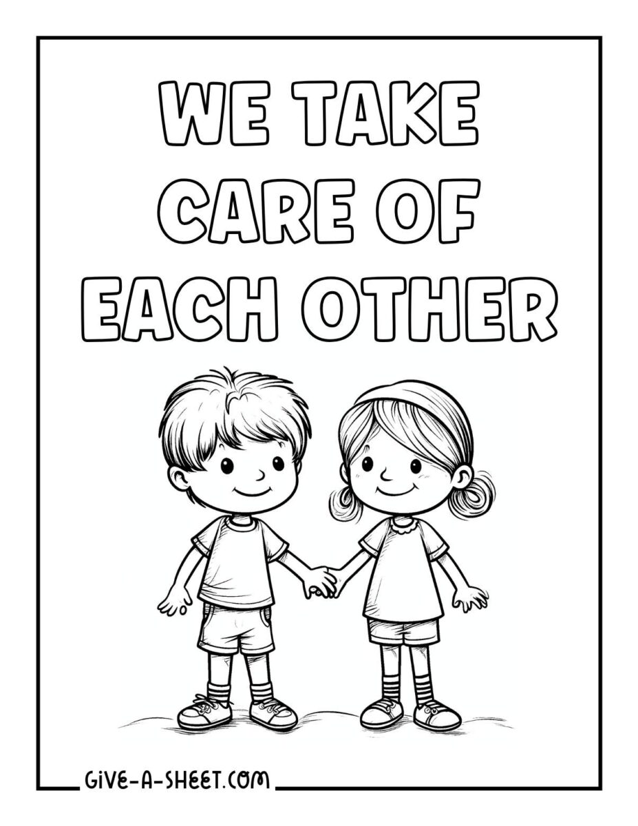 Coloring Pages on Kindness Free PDF Printables