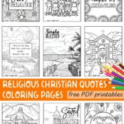 Collection of Christian quote coloring pages free PDF printables.