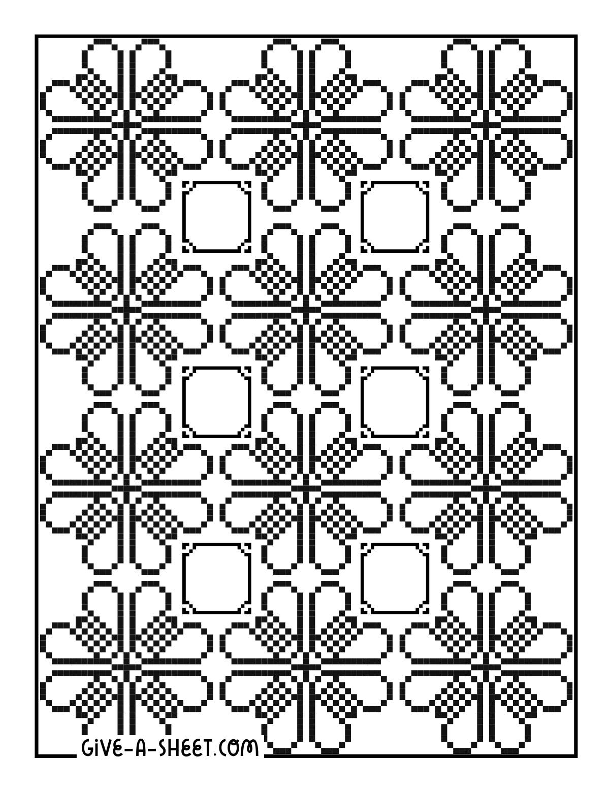 Fair Isle stitch knitting coloring page.