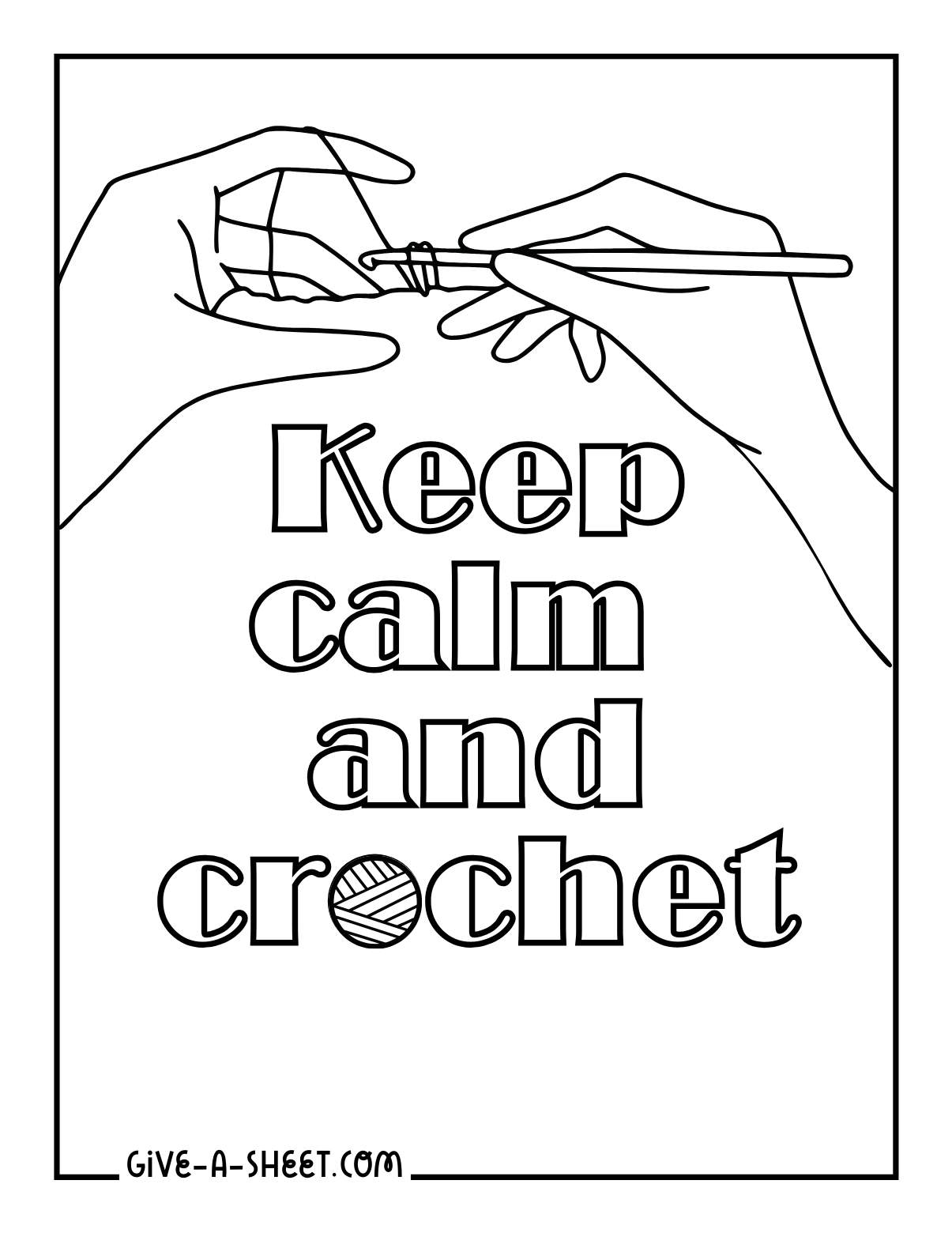 Crochet single crochet stitch coloring page.