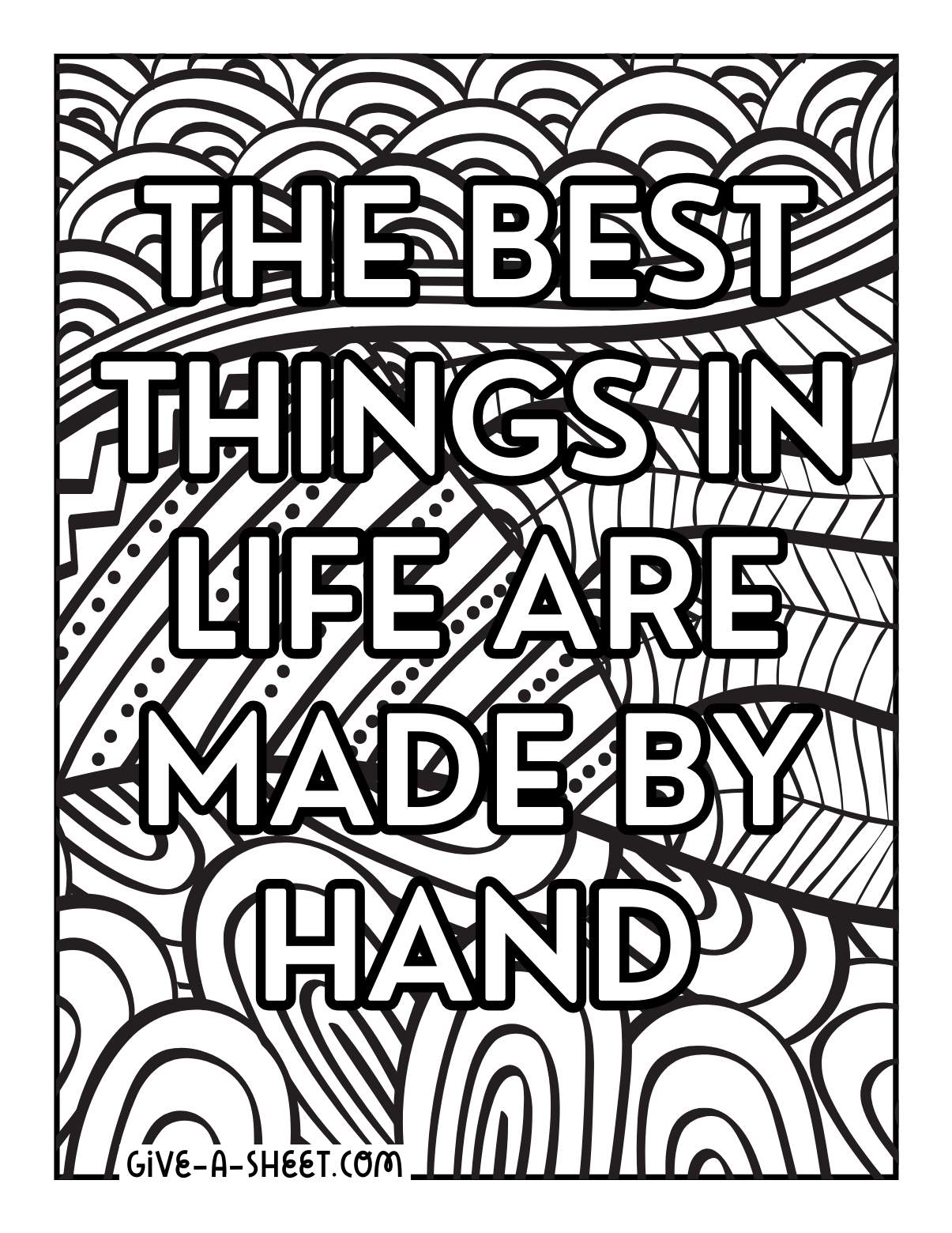 Handmade projects coloring page for adults.