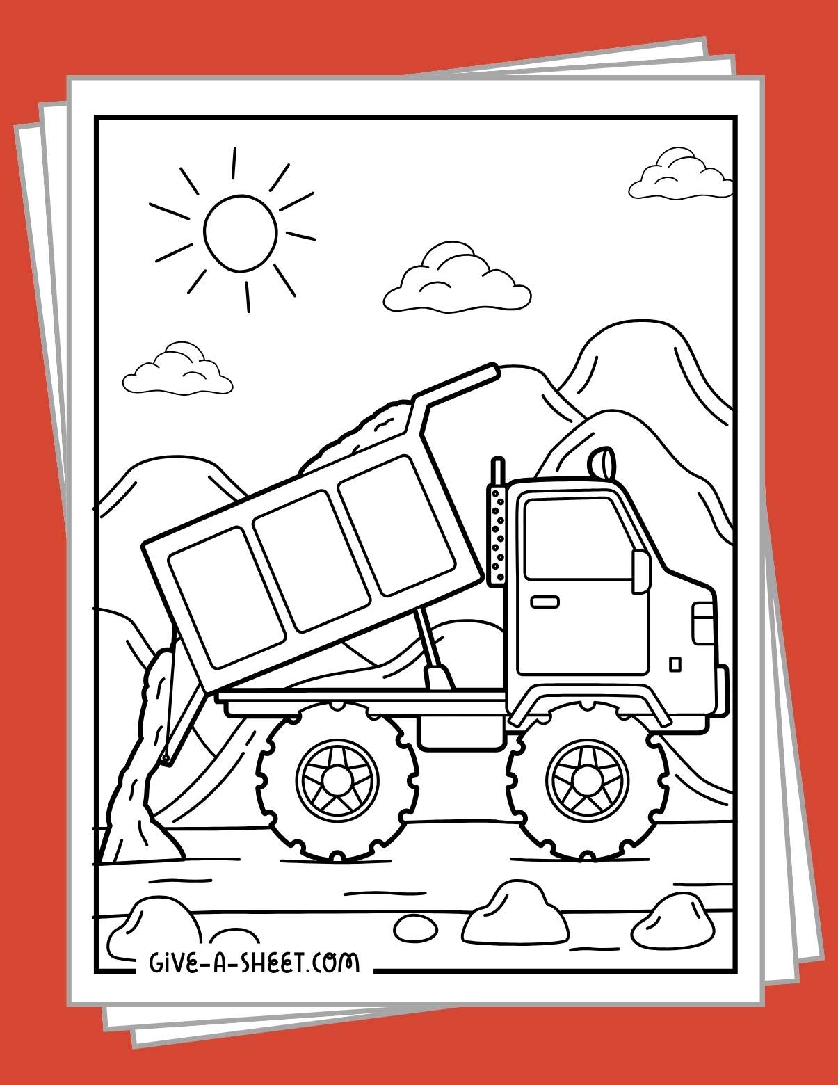 Free printable dump truck coloring pages.