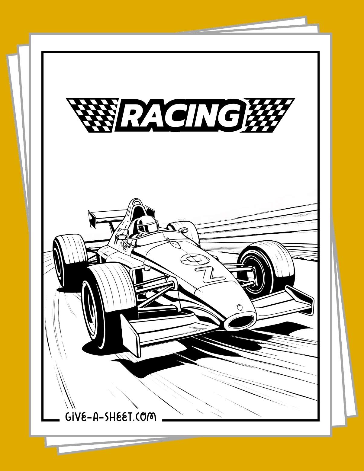 Free race car coloring pages.