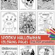 Collection of free halloween coloring pages printables.
