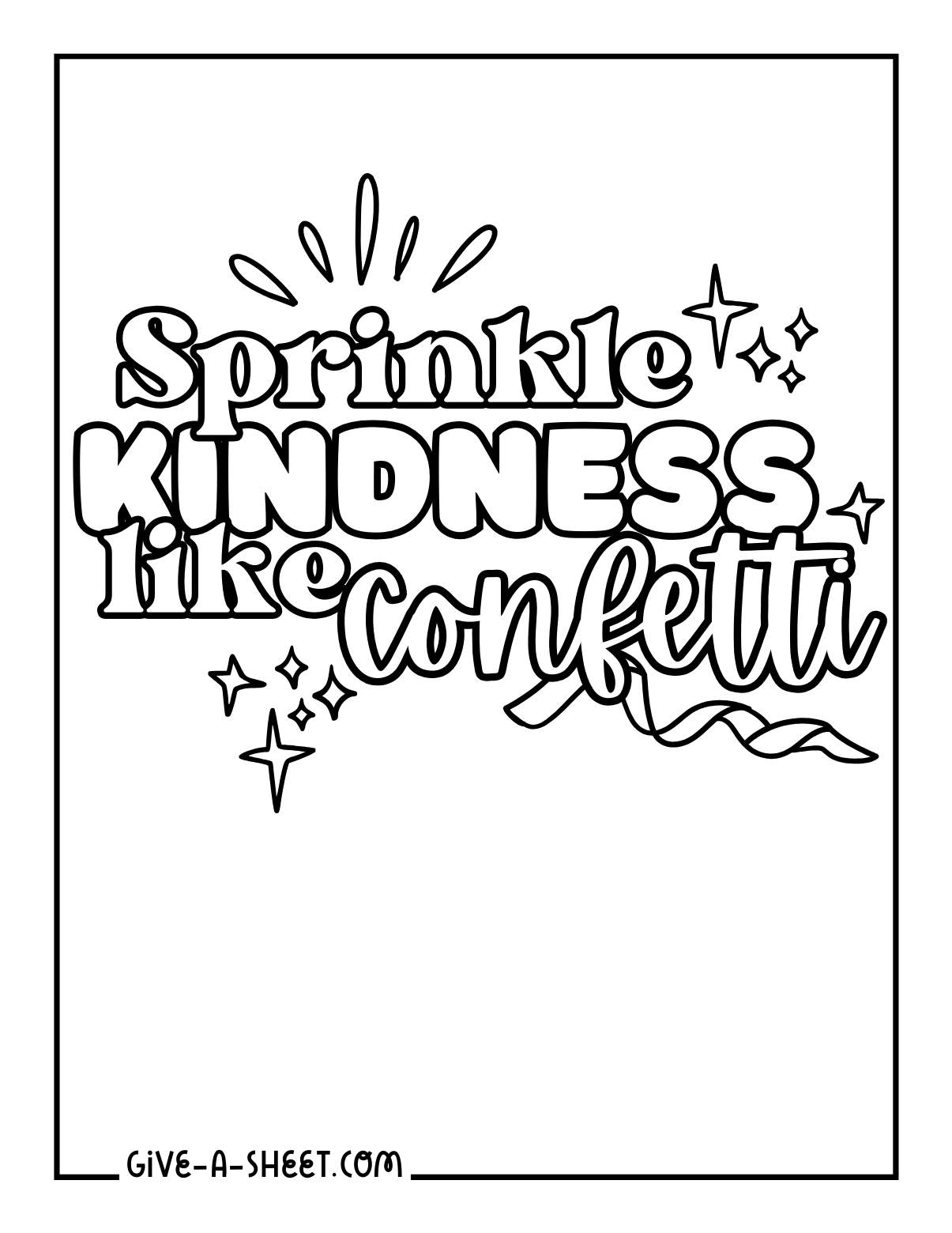 Kindness printable coloring pages.