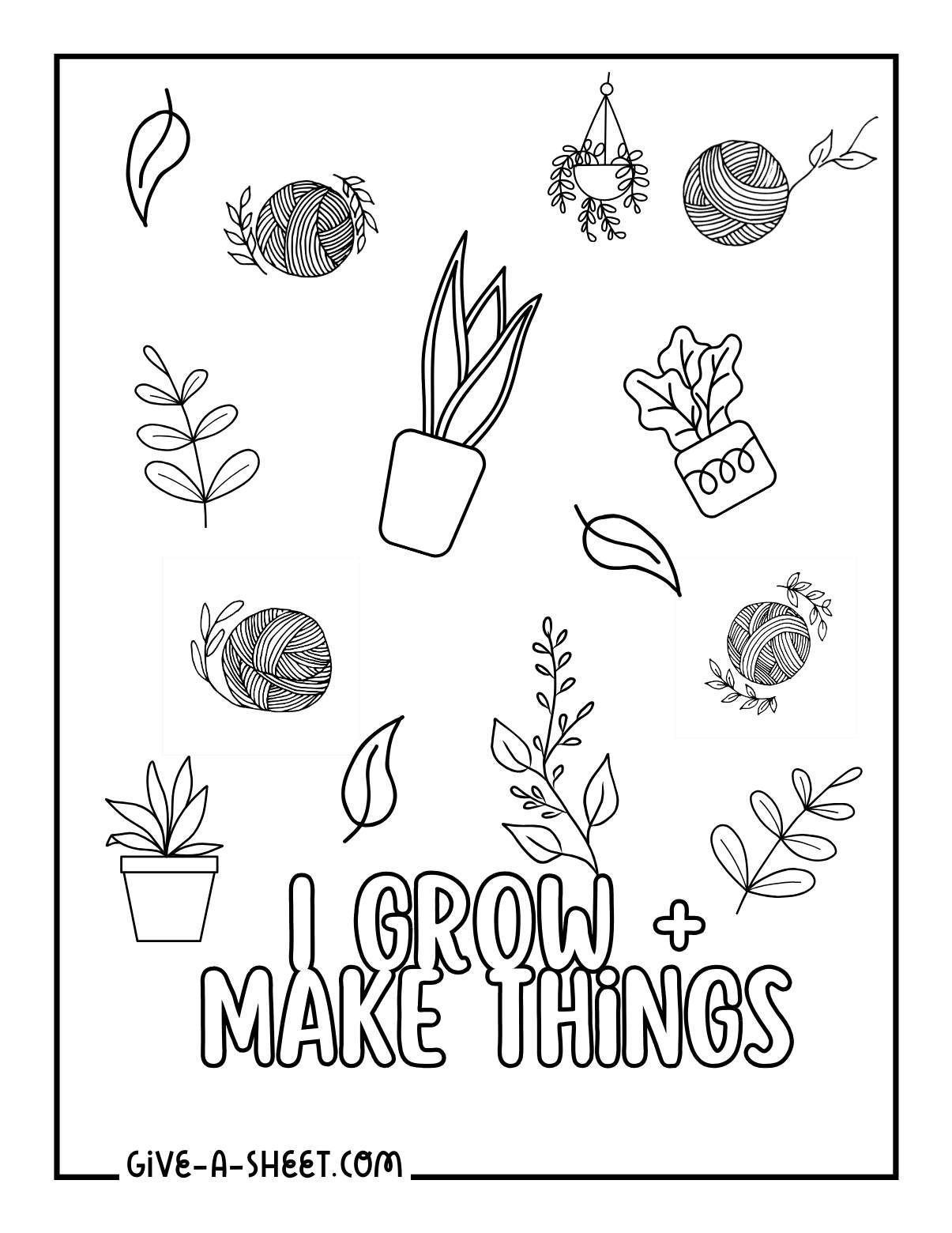 Make and do DIY crafts coloring page.