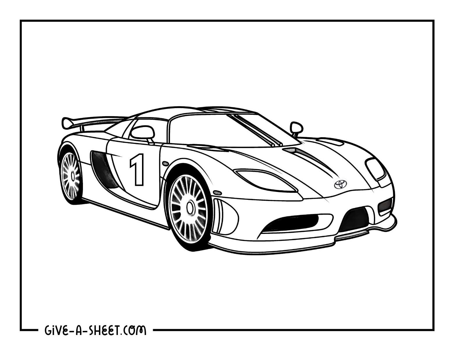 Toyota nascar coloring page.