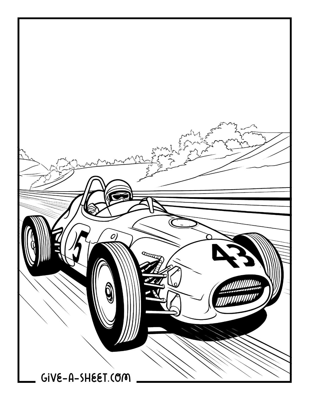 Nascar race car coloring sheet for adults.