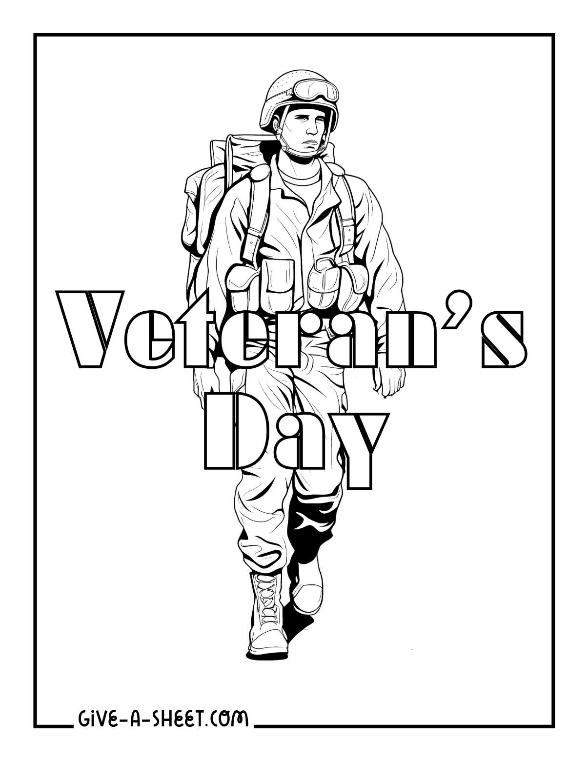 Historic day for all brave men veterans day coloring page.
