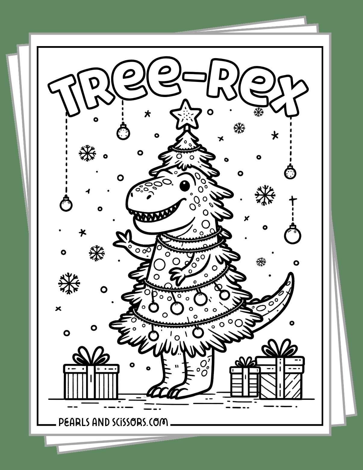 Free printable dinosaur christmas coloring pages.