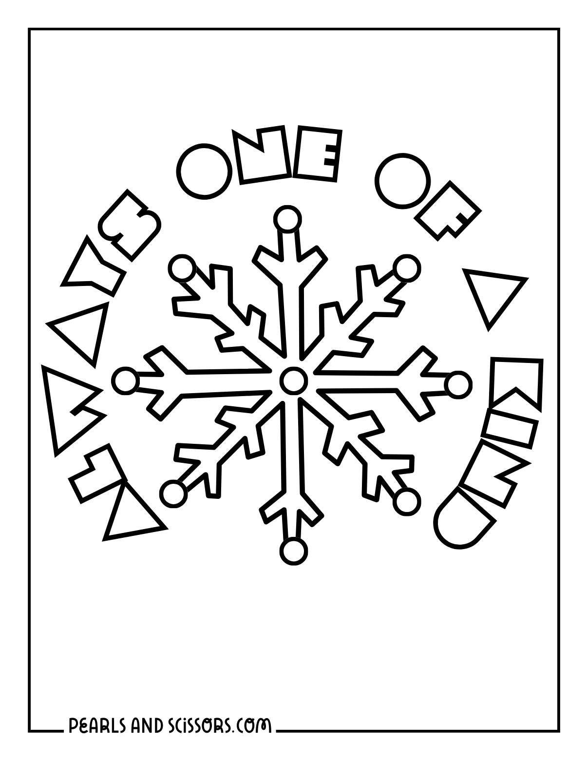 Simple snowflake coloring page.