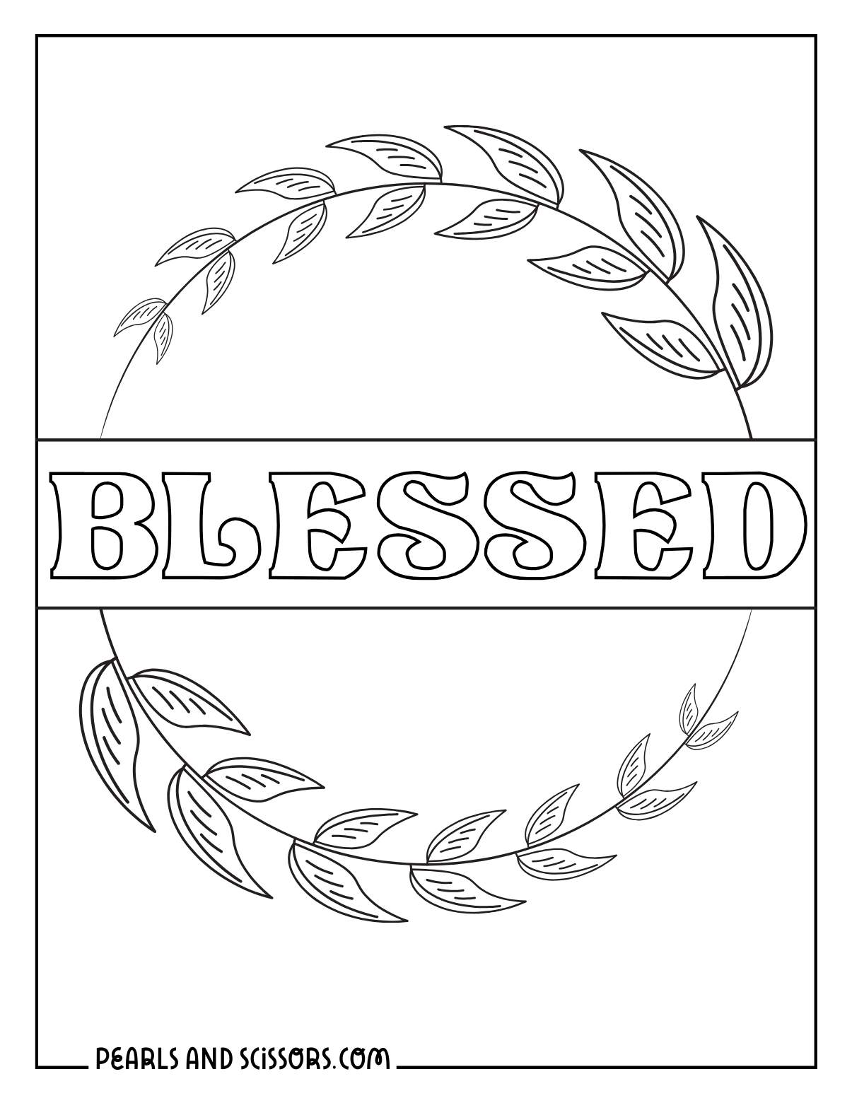 Blessed thanksgiving holiday coloring page.