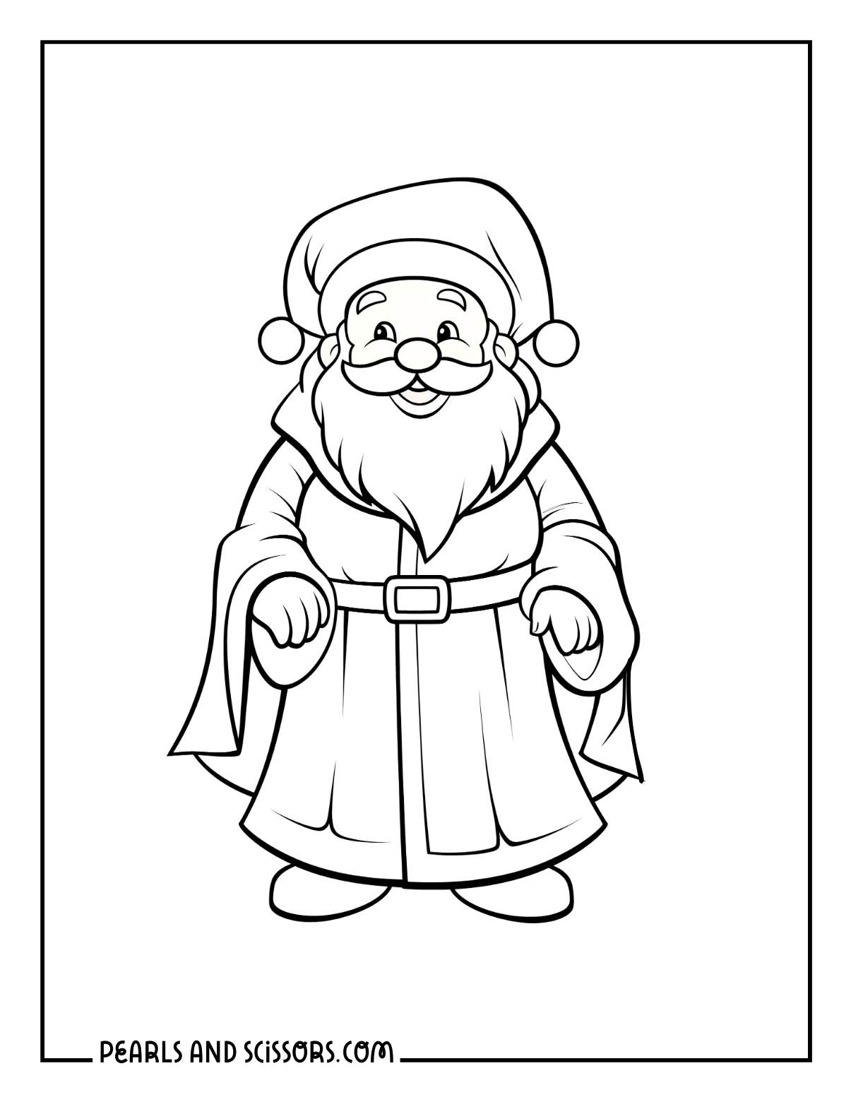 St. Nicholas as Santa Claus christmas nativity coloring page.