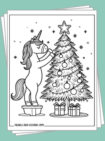 Free printable christmas unicorn coloring pages to download.