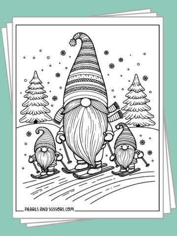 Free printable gnome christmas coloring pages to download.