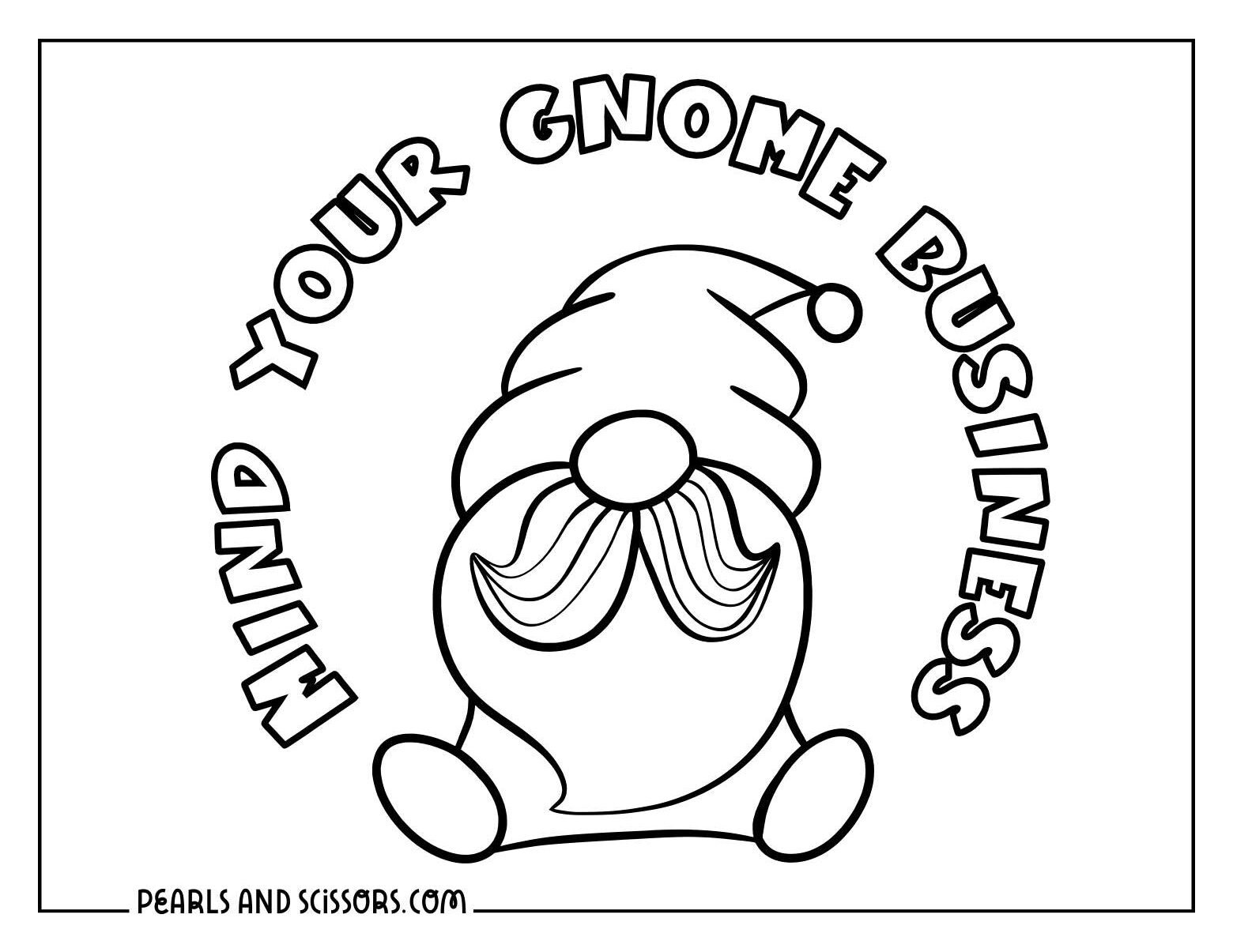 Simple outline of a christmas gnome coloring page for kids.