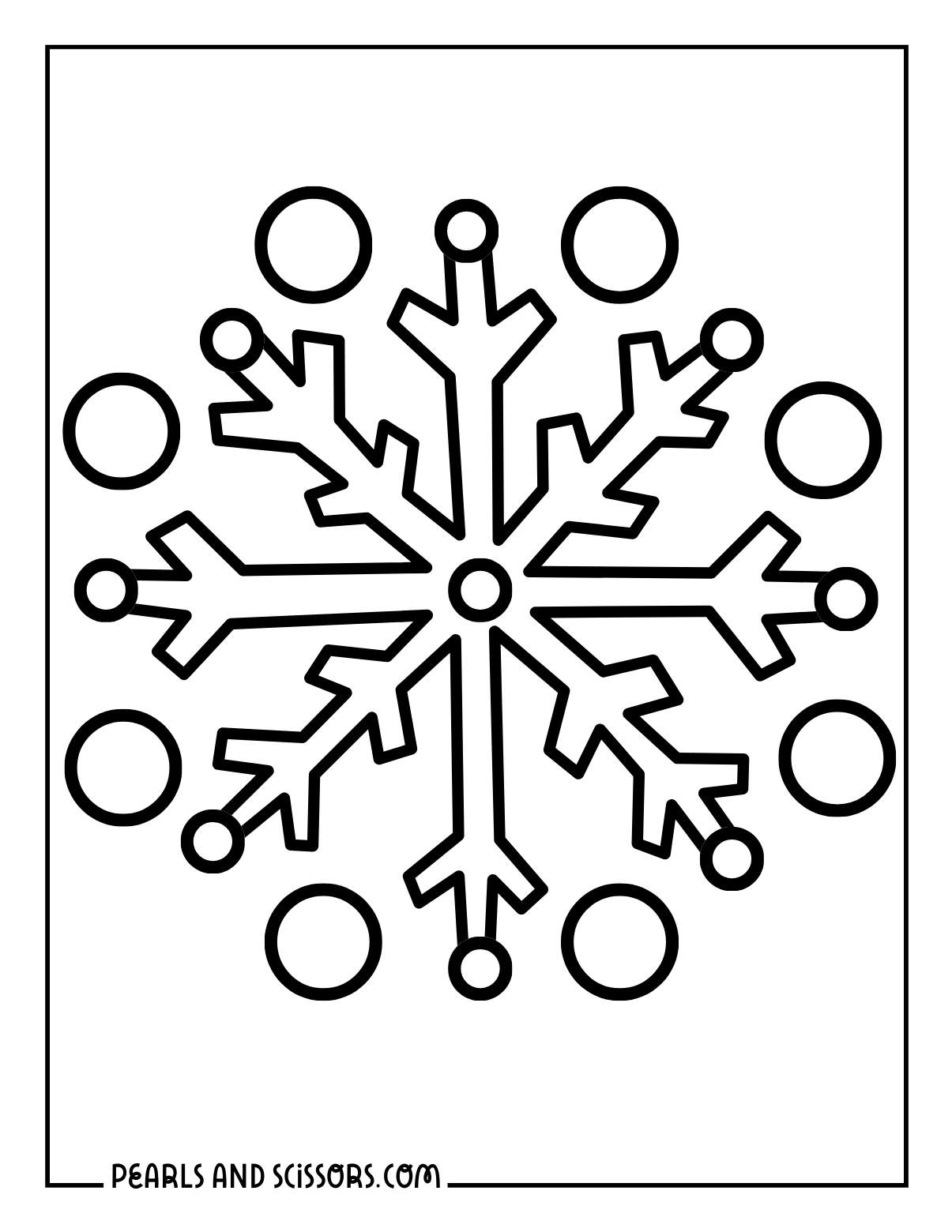 Simple snowflake coloring page for kids.