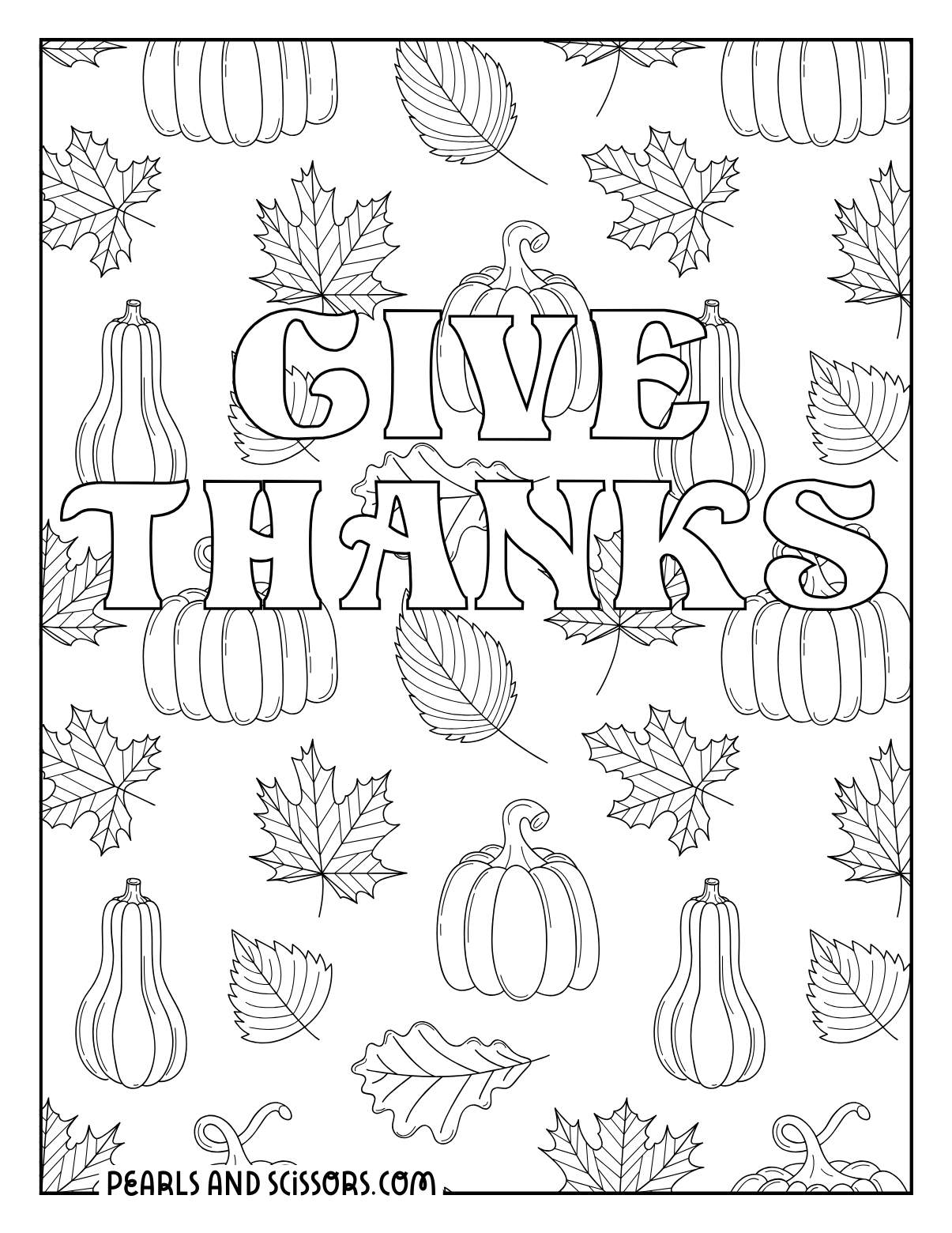Give thanks coloring page for adults.