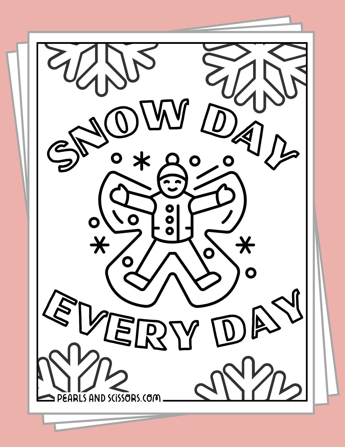 Free printable winter coloring pages to download.